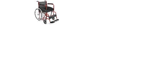 SEDIA A ROTELLE / CARROZZINA PIEGHEVOLE AUTOSPINTA BASIC 46cm - disabili e  anziani - braccioli e poggiapiedi fissi